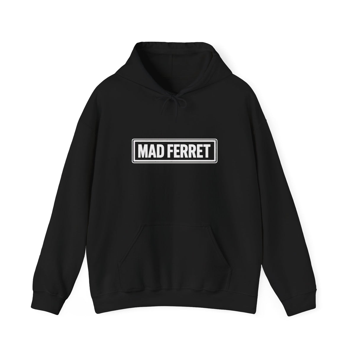 Mad Ferret White Logo and Graphic Unisex Heavy Blend™ Hooded Sweatshirt