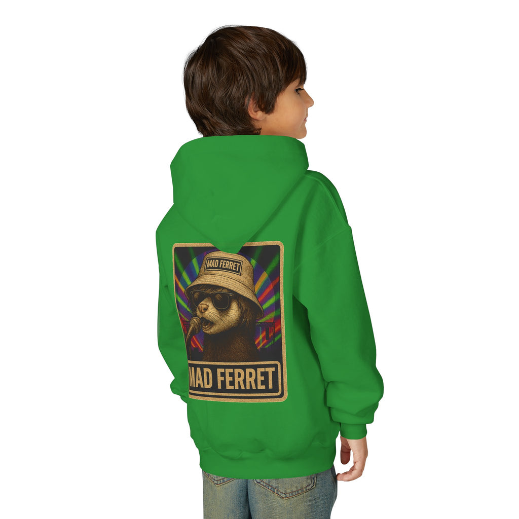 Mad Ferret White Logo Youth Heavy Blend Hooded Sweatshirt