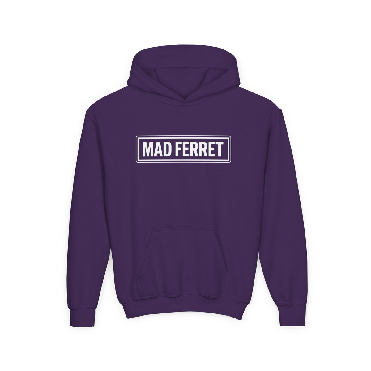 Mad Ferret White Logo Youth Heavy Blend Hooded Sweatshirt
