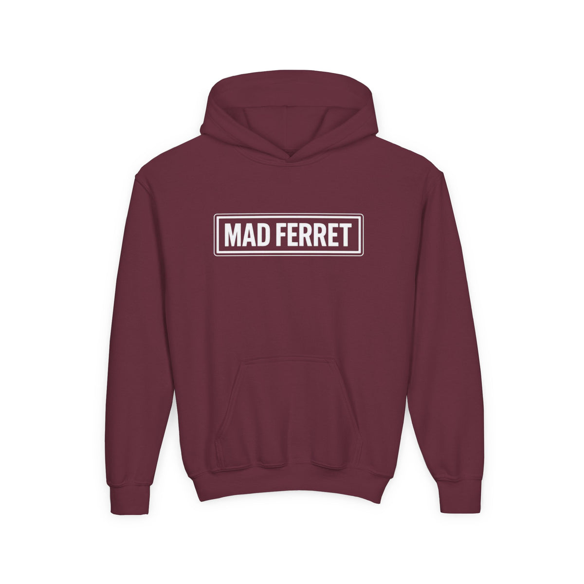 Mad Ferret White Logo Youth Heavy Blend Hooded Sweatshirt