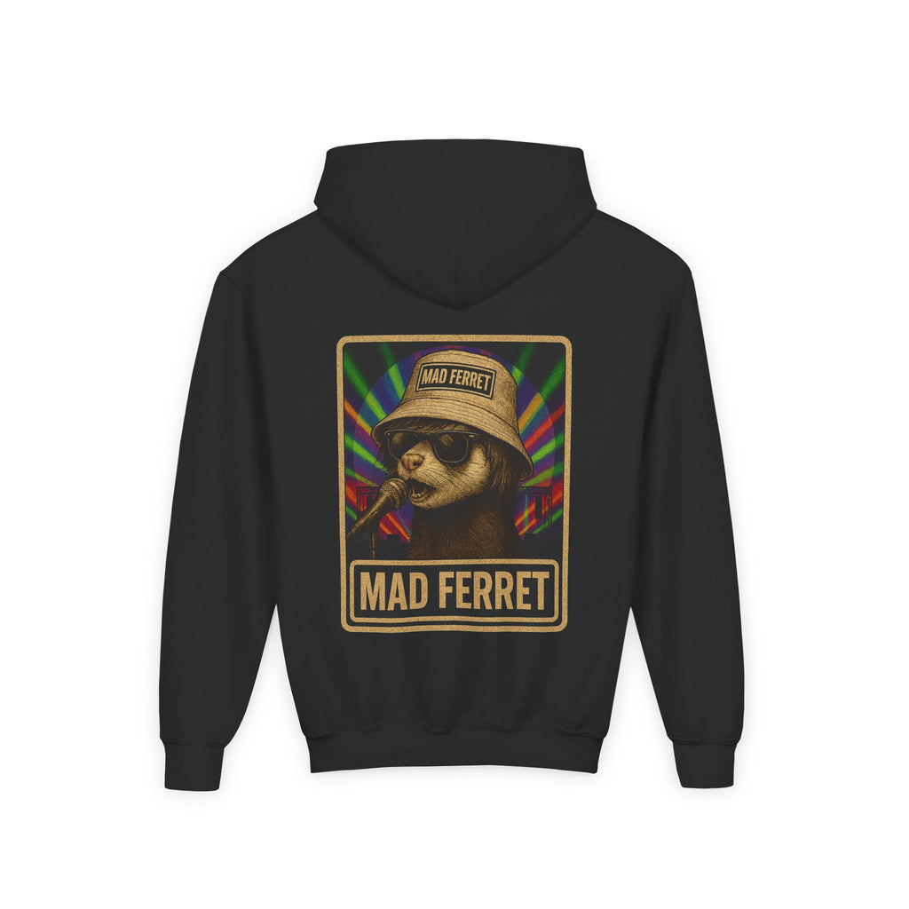 Mad Ferret White Logo Youth Heavy Blend Hooded Sweatshirt