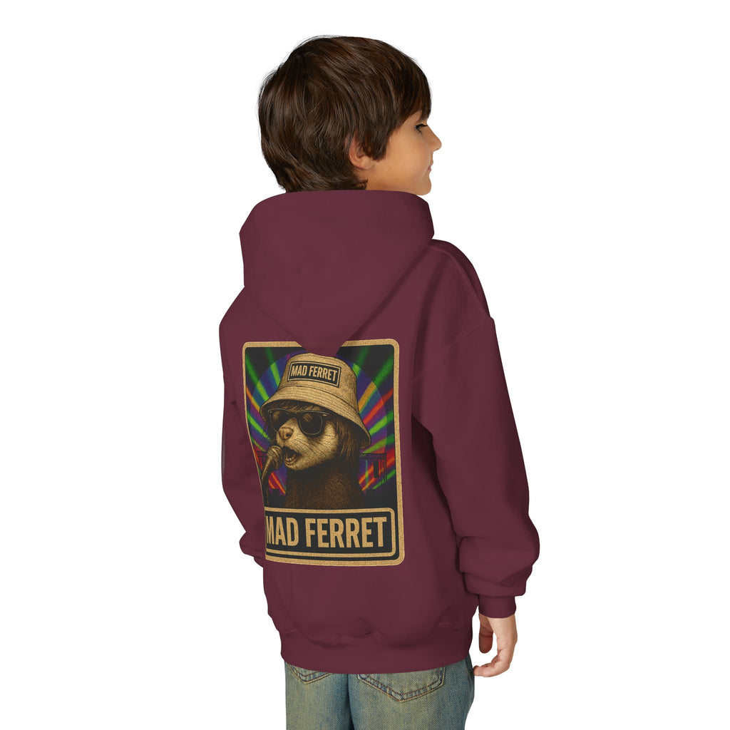 Mad Ferret White Logo Youth Heavy Blend Hooded Sweatshirt