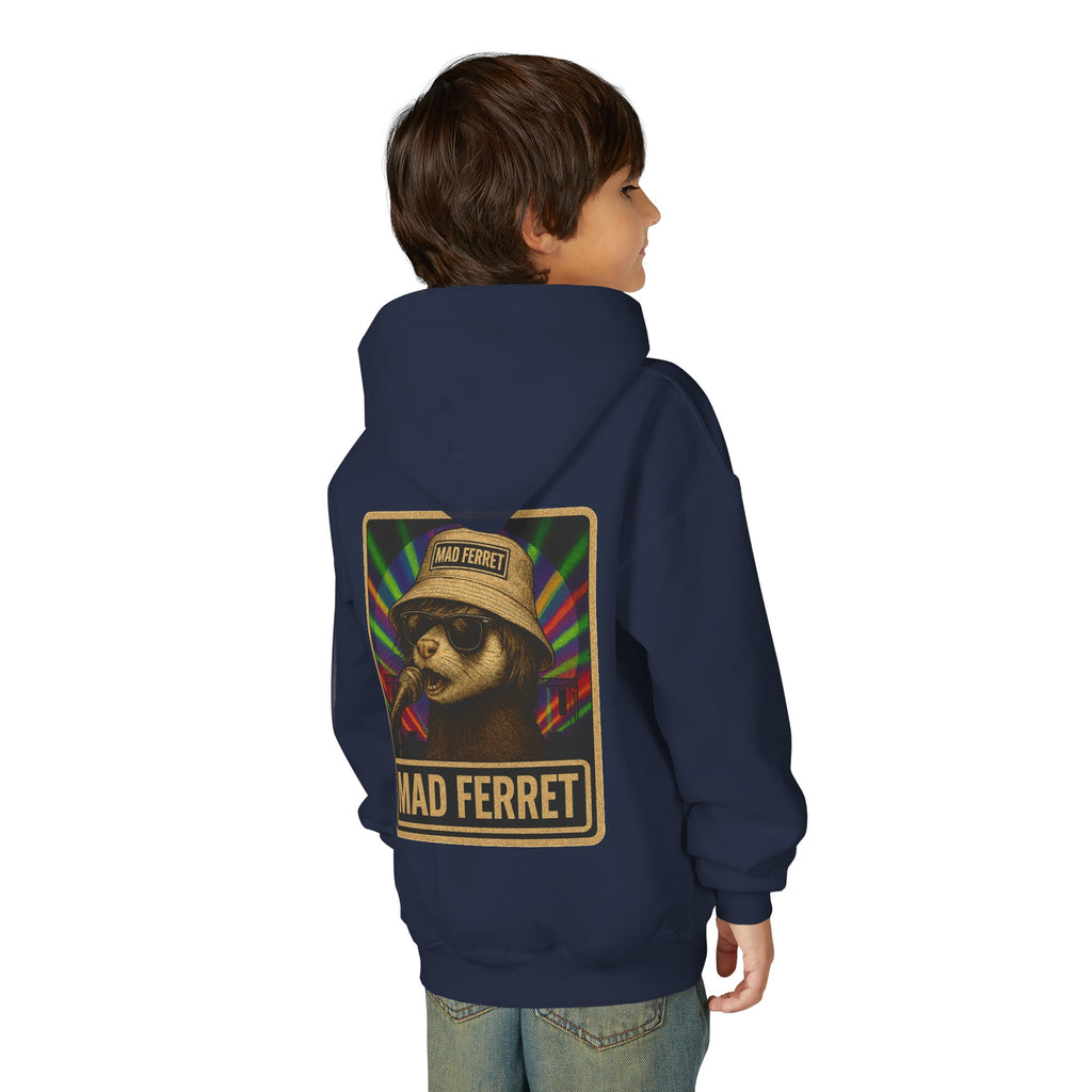 Mad Ferret White Logo Youth Heavy Blend Hooded Sweatshirt