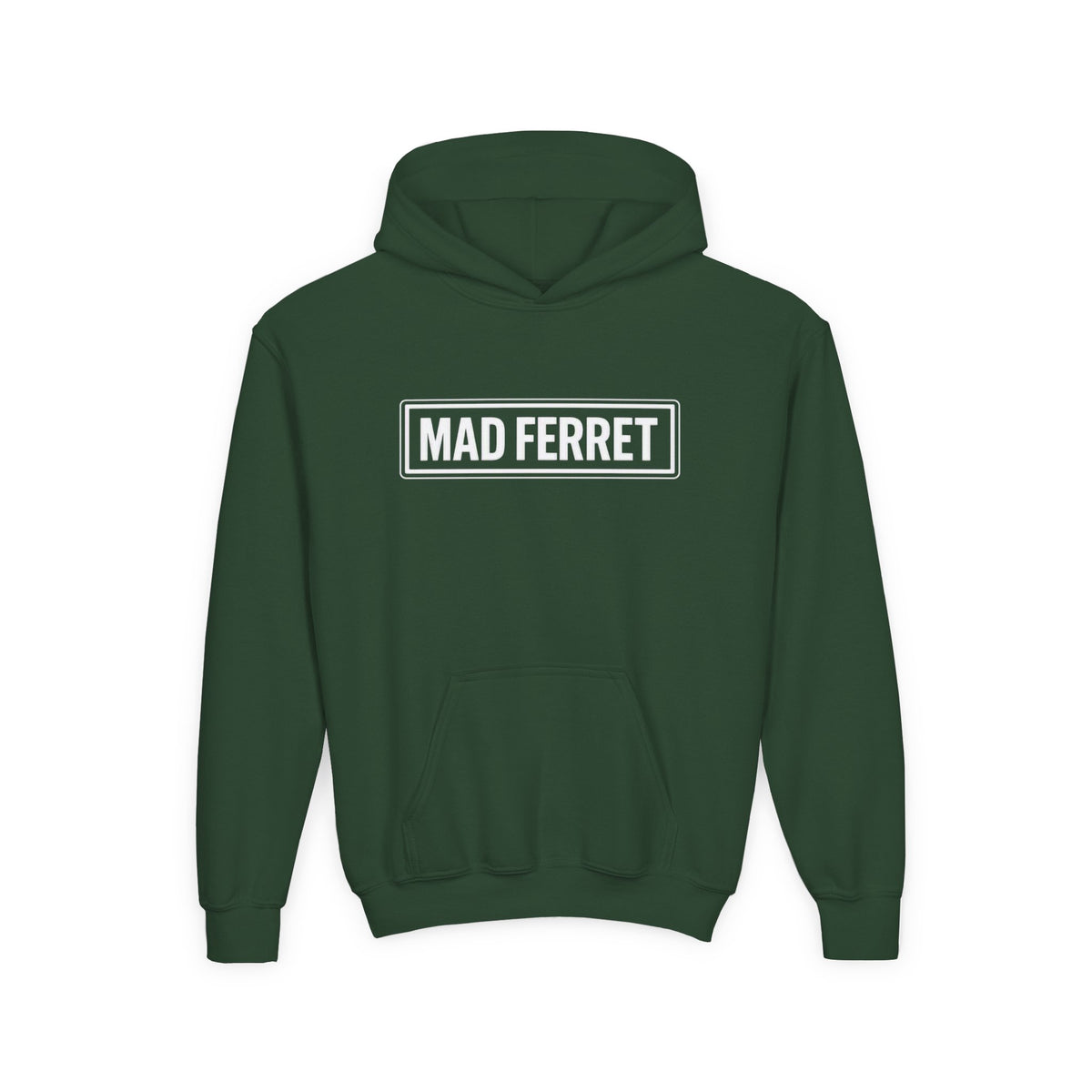 Mad Ferret White Logo Youth Heavy Blend Hooded Sweatshirt