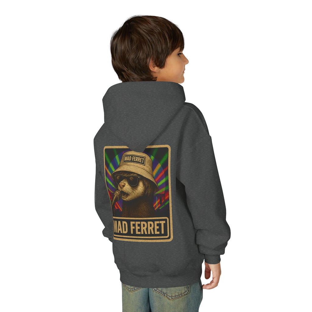 Mad Ferret White Logo Youth Heavy Blend Hooded Sweatshirt