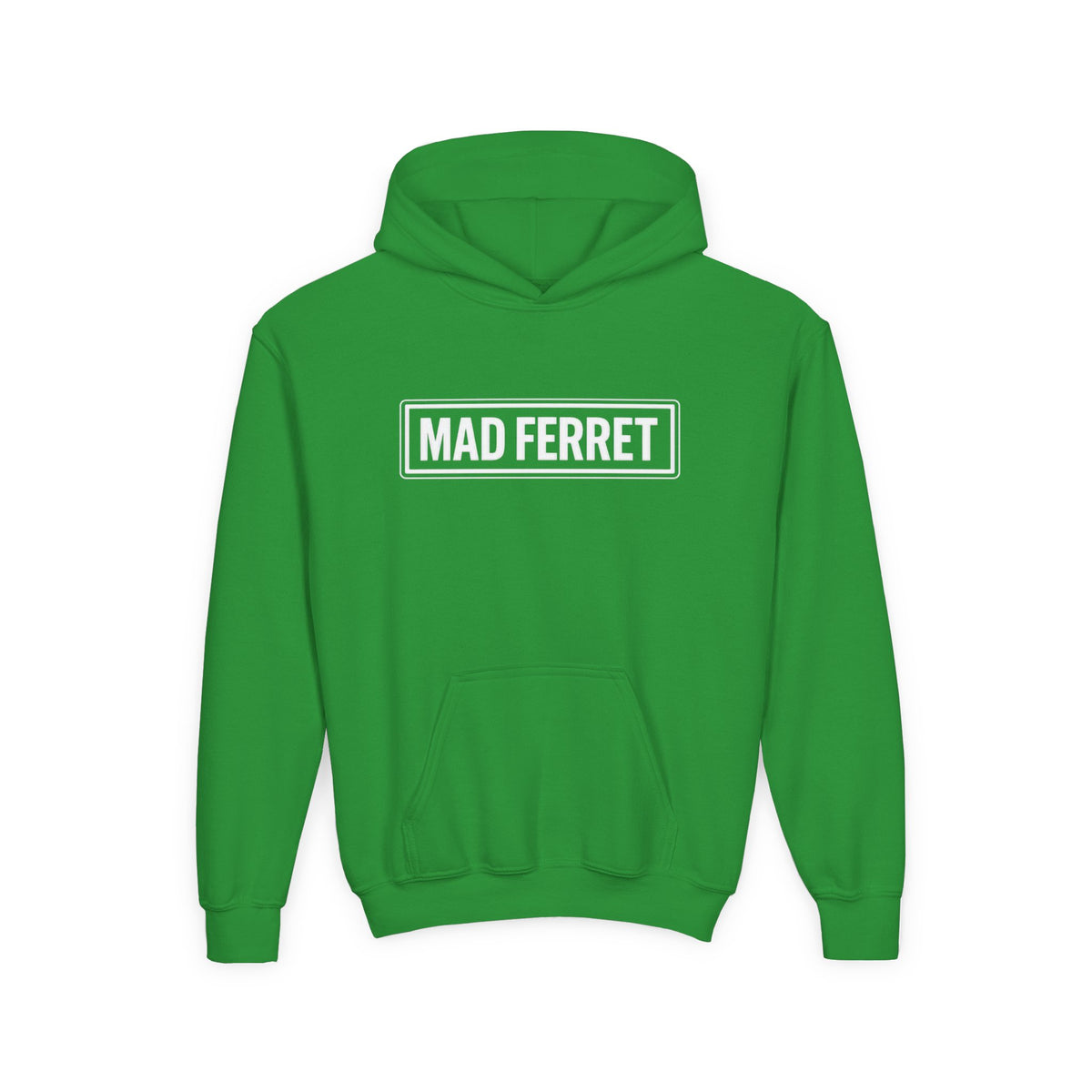 Mad Ferret White Logo Youth Heavy Blend Hooded Sweatshirt