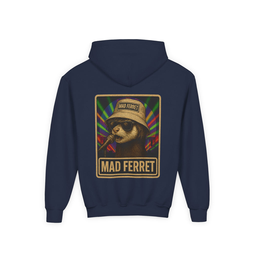 Mad Ferret White Logo Youth Heavy Blend Hooded Sweatshirt