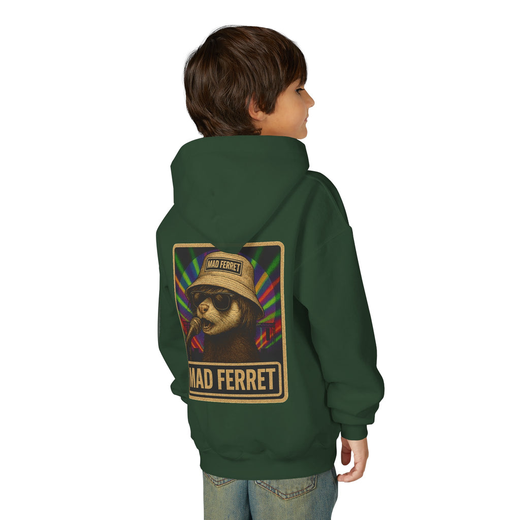 Mad Ferret White Logo Youth Heavy Blend Hooded Sweatshirt