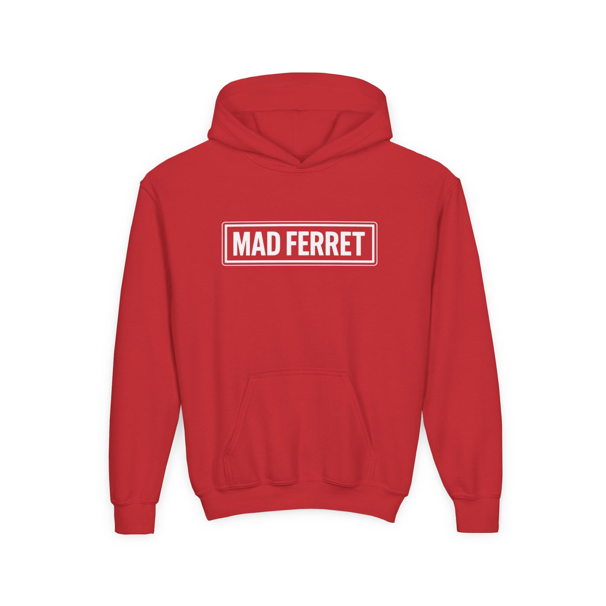 Mad Ferret White Logo Youth Heavy Blend Hooded Sweatshirt