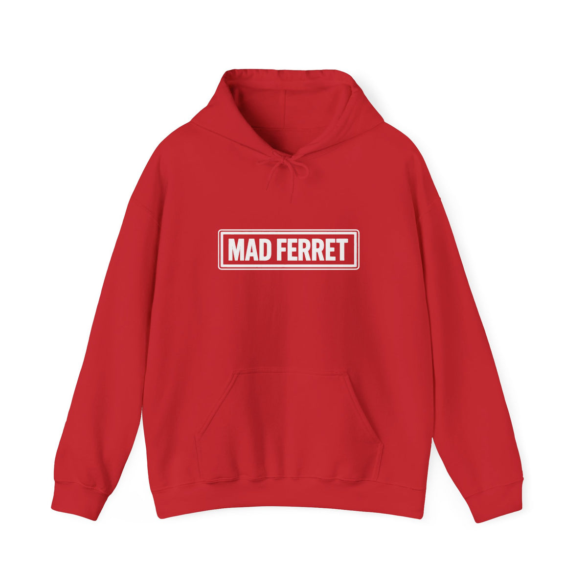 Mad Ferret White Logo and Graphic Unisex Heavy Blend™ Hooded Sweatshirt