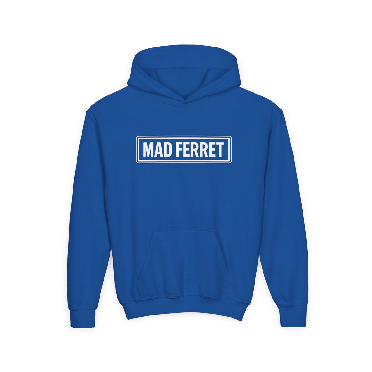 Mad Ferret White Logo Youth Heavy Blend Hooded Sweatshirt