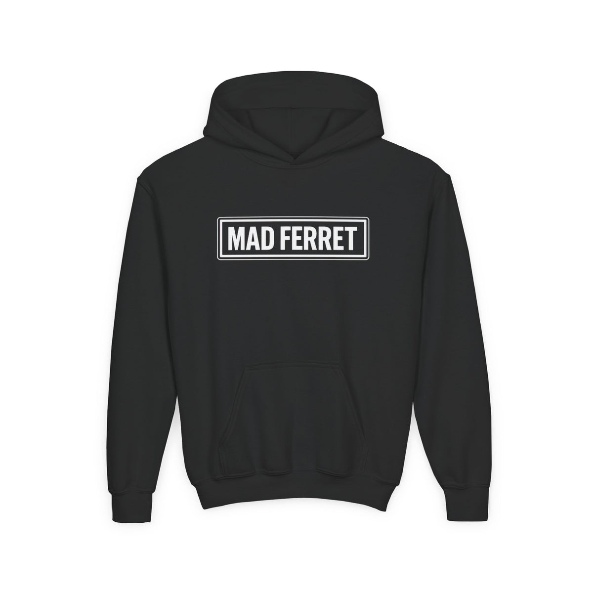 Mad Ferret White Logo Youth Heavy Blend Hooded Sweatshirt
