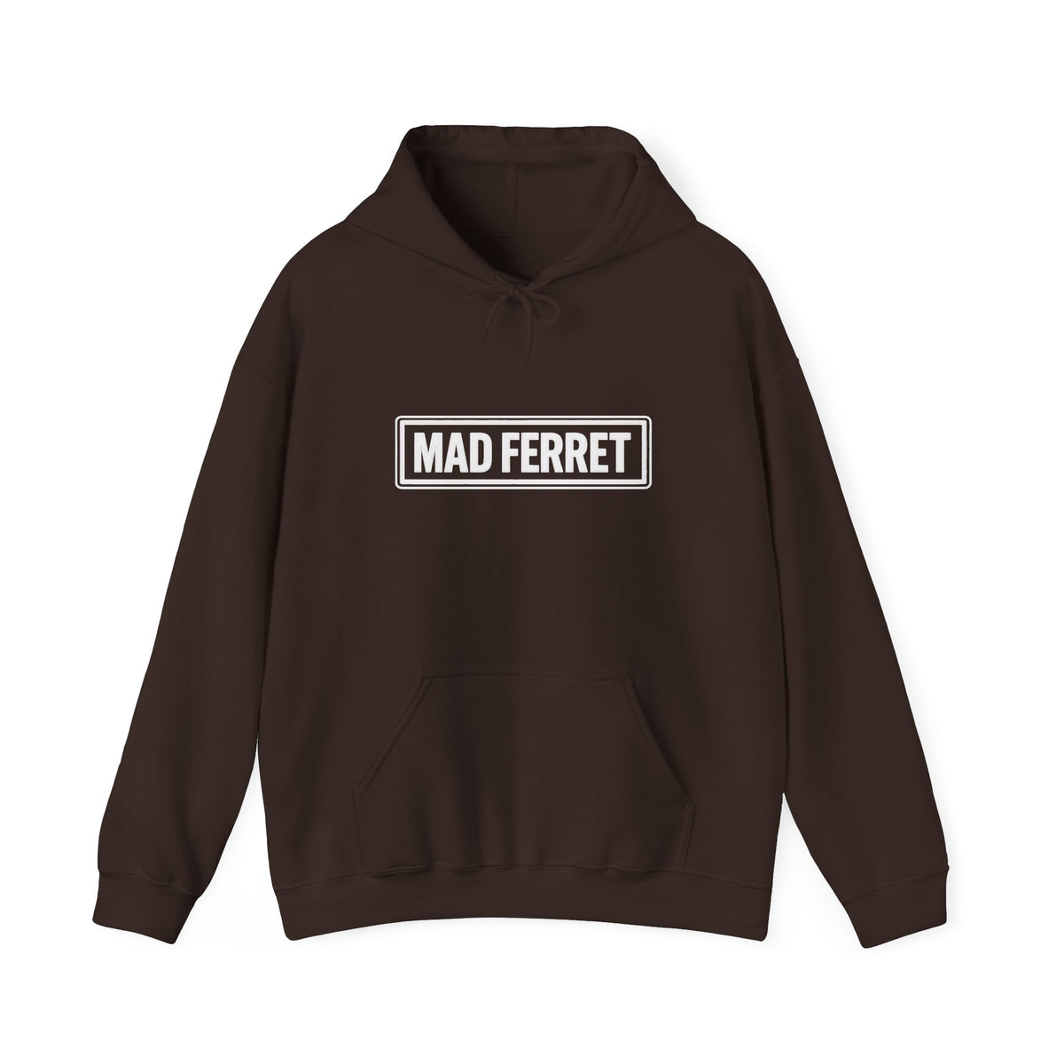Mad Ferret White Logo and Graphic Unisex Heavy Blend™ Hooded Sweatshirt