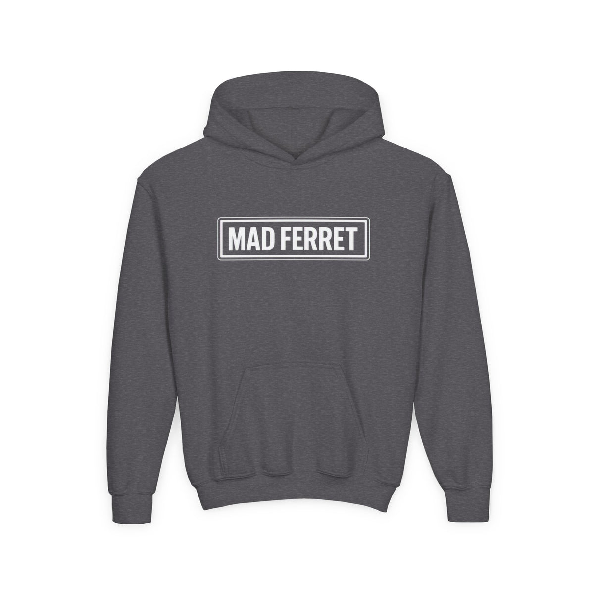 Mad Ferret White Logo Youth Heavy Blend Hooded Sweatshirt