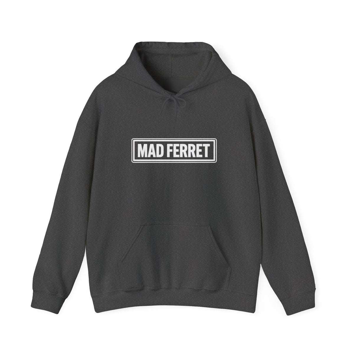 Mad Ferret White Logo and Graphic Unisex Heavy Blend™ Hooded Sweatshirt