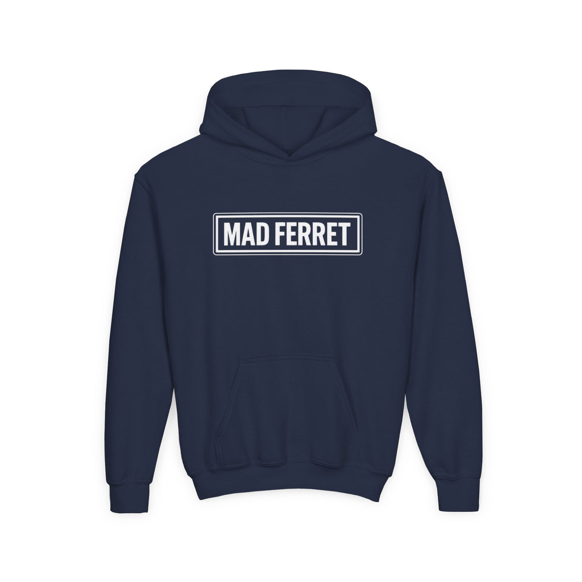 Mad Ferret White Logo Youth Heavy Blend Hooded Sweatshirt
