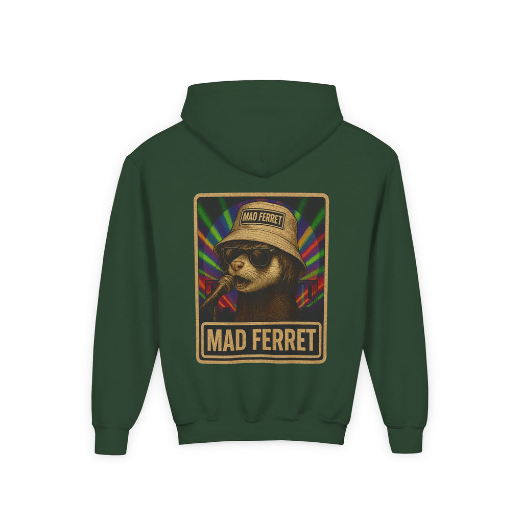 Mad Ferret White Logo Youth Heavy Blend Hooded Sweatshirt